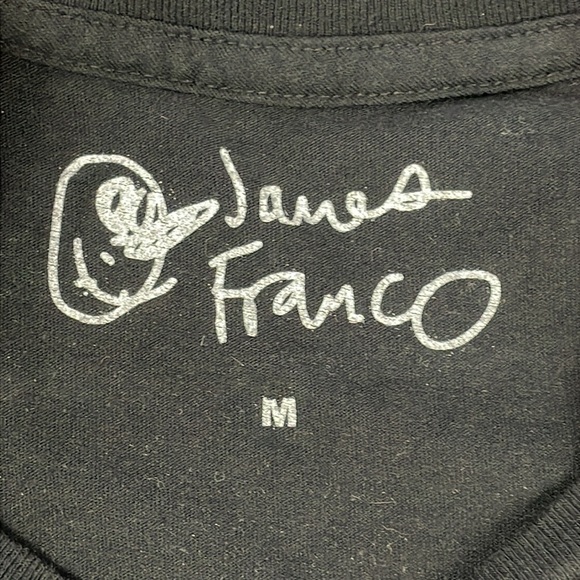 Lot of 2 James Franco Graphic T Shirts Tees Black Short Sleeve Sz M - Picture 5 of 12